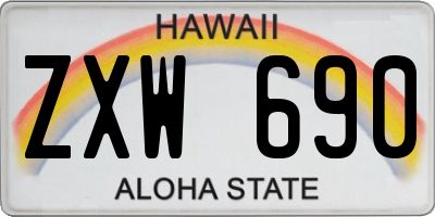 HI license plate ZXW690