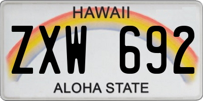 HI license plate ZXW692
