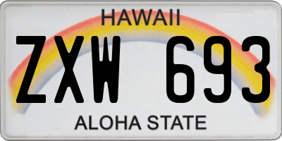 HI license plate ZXW693