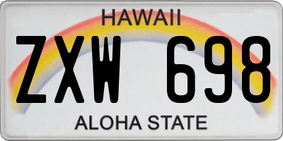 HI license plate ZXW698