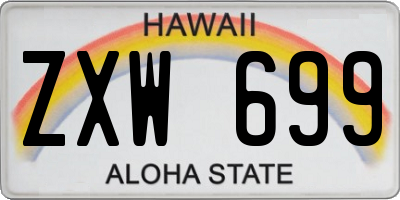 HI license plate ZXW699