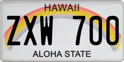 HI license plate ZXW700