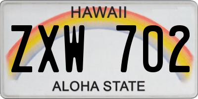 HI license plate ZXW702