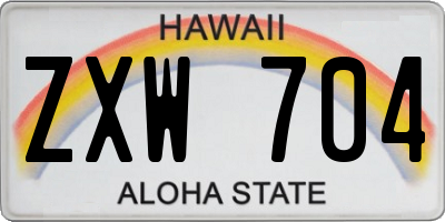 HI license plate ZXW704