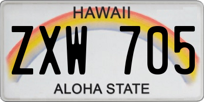 HI license plate ZXW705