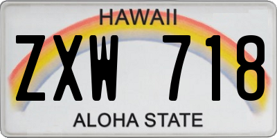 HI license plate ZXW718