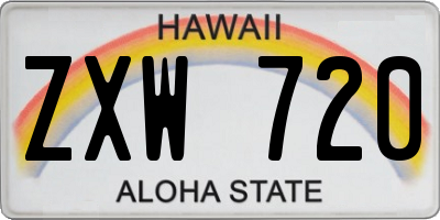 HI license plate ZXW720