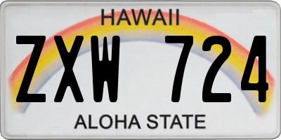 HI license plate ZXW724