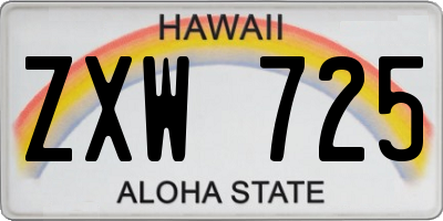 HI license plate ZXW725