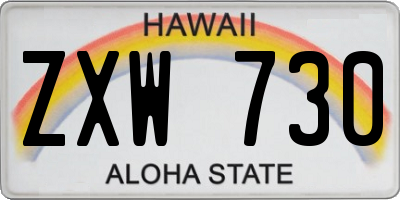 HI license plate ZXW730