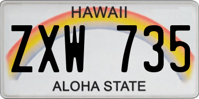 HI license plate ZXW735