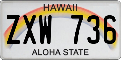 HI license plate ZXW736
