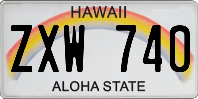 HI license plate ZXW740