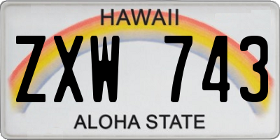 HI license plate ZXW743
