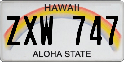 HI license plate ZXW747