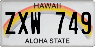 HI license plate ZXW749