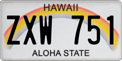 HI license plate ZXW751