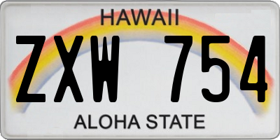HI license plate ZXW754