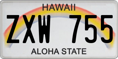 HI license plate ZXW755