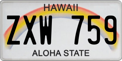 HI license plate ZXW759