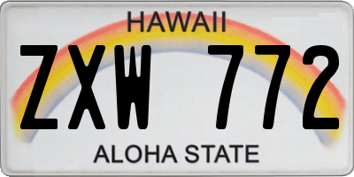 HI license plate ZXW772