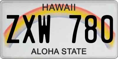 HI license plate ZXW780
