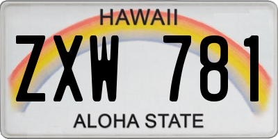 HI license plate ZXW781