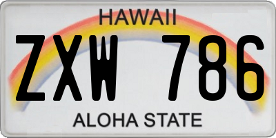 HI license plate ZXW786