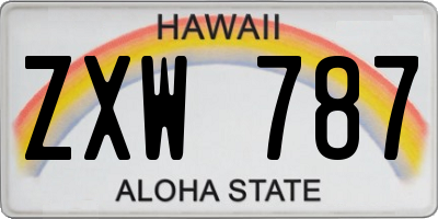 HI license plate ZXW787