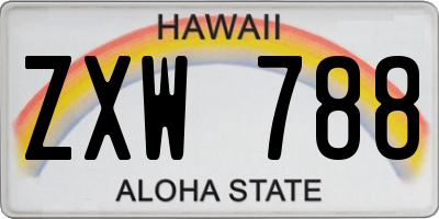 HI license plate ZXW788