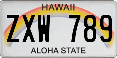 HI license plate ZXW789