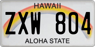 HI license plate ZXW804