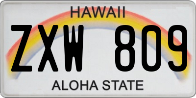 HI license plate ZXW809