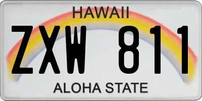 HI license plate ZXW811