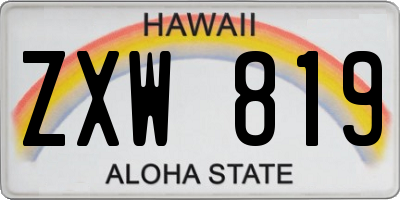 HI license plate ZXW819
