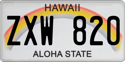 HI license plate ZXW820