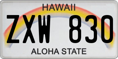 HI license plate ZXW830