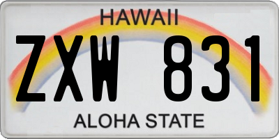 HI license plate ZXW831