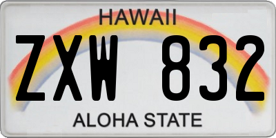 HI license plate ZXW832