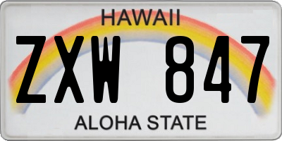 HI license plate ZXW847
