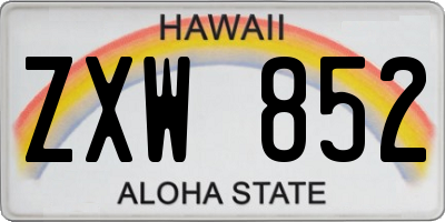 HI license plate ZXW852