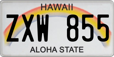 HI license plate ZXW855