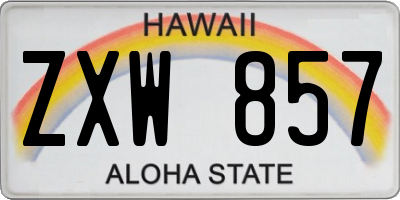 HI license plate ZXW857