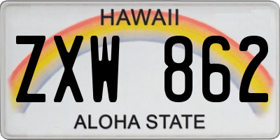 HI license plate ZXW862
