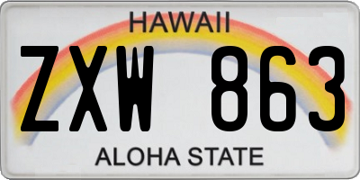 HI license plate ZXW863