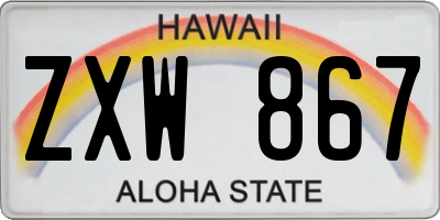 HI license plate ZXW867
