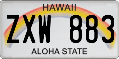 HI license plate ZXW883