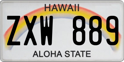 HI license plate ZXW889
