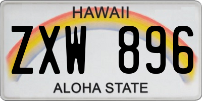 HI license plate ZXW896