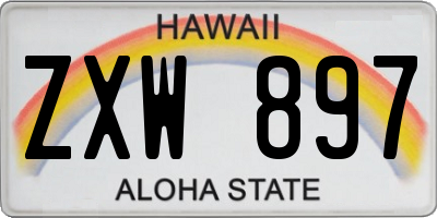 HI license plate ZXW897